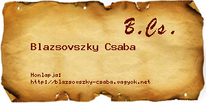 Blazsovszky Csaba névjegykártya